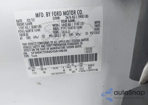 2013 Ford Explorer Xlt z USA, uszkodzony, nr VIN 1FM5K7D92DGA10636